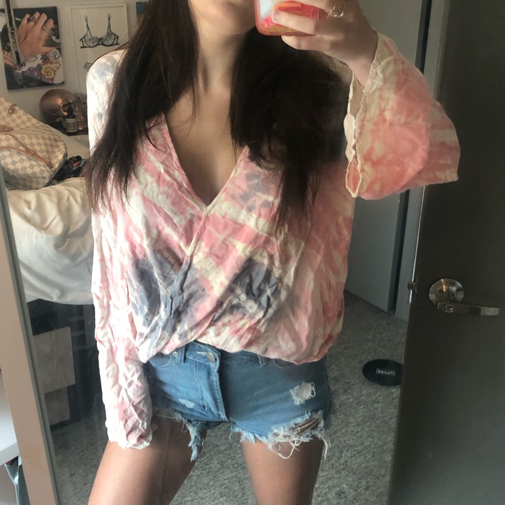 Planet Blue Life Hayley Wrap Top Bell Sleeve